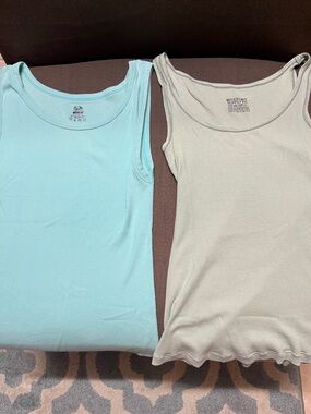 Fruit of the Loom Light Blue Ribbed Tank Top